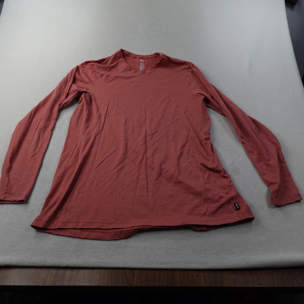 REI Co-op Merino Wool Base Layer Shirt Womens XL Red Long Sleeve Hiking